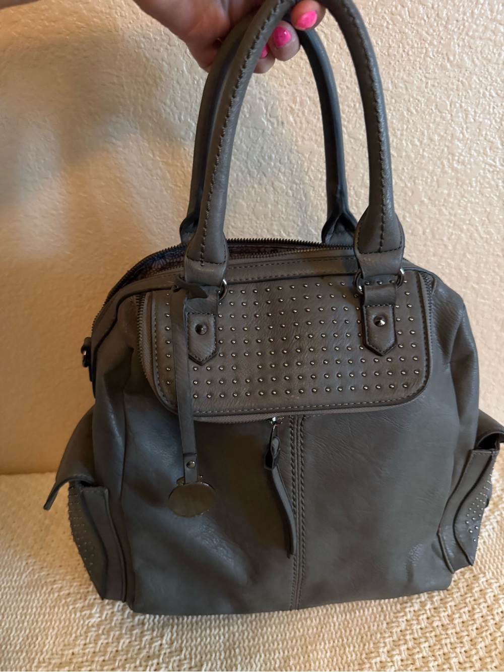Steve Madden - Studded Top-Handle Women's Satchel in Gray